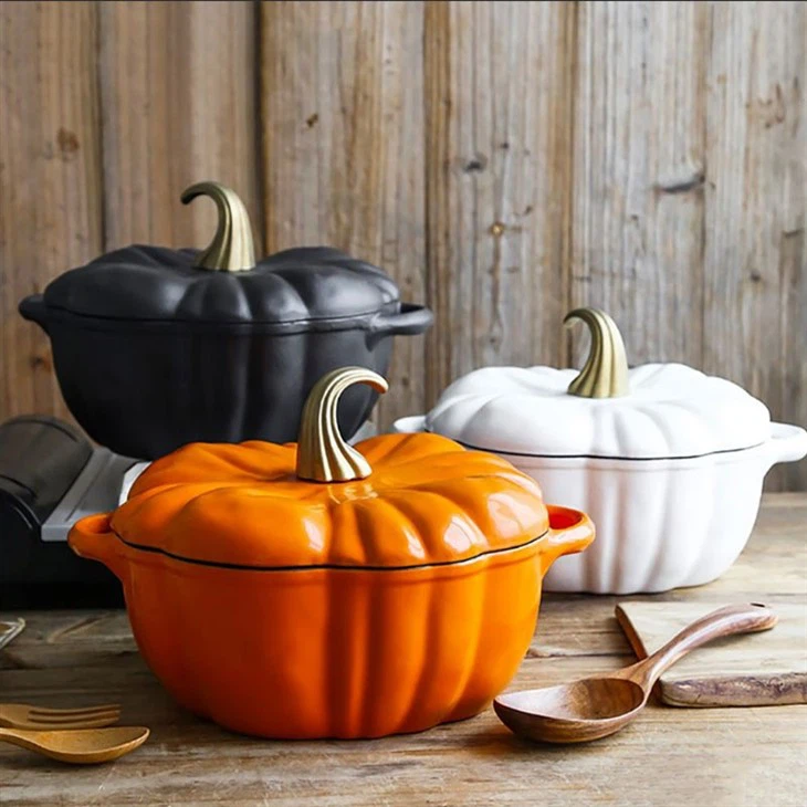 Pumpkin Shape Enamel Pot