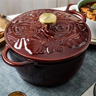 Olla de hierro fundido esmaltada con tapa