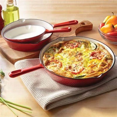 Sartén de hierro fundido de cocina esmaltada