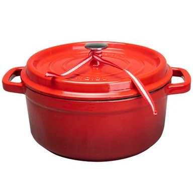 Cacerola de hierro fundido rojo